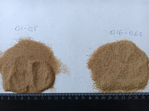 Кварцевый песок для площадок фр. 0,16-0,63 мм.  купить в Екатеринбурге фото Камень Клуб