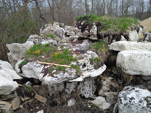 Kamenclub.ru: Выветренный известняк со мхом фр. 100-500 мм.  купить в Екатеринбурге известняк серый белый зеленый валун известняковый крупный 10000 руб/т   фото КАМЕНЬ КЛУБ