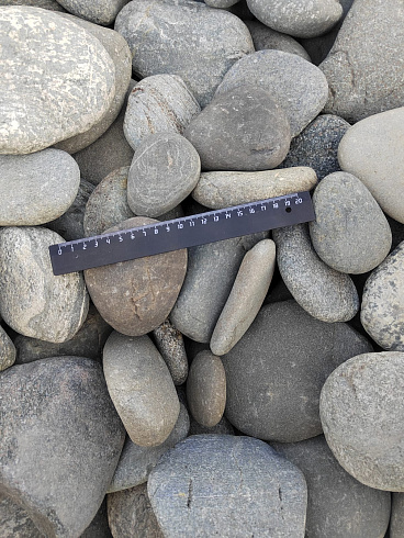 Kamenclub.ru: Галька речная плоская (серо-белая) фр. 70-120 мм. купить  в Екатеринбурге галька галечник речной серый, белый окатанная плоская  природная галька 9000 руб/т   фото КАМЕНЬ КЛУБ