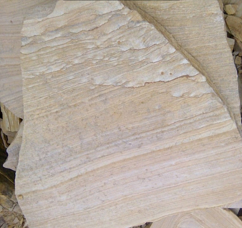 Kamenclub.ru: Песчаник пластушка желтый с рисунком (4-6 см)  купить в Екатеринбурге плитняк пластушка желтый с рисунком песчаник 9 000 руб/м3   фото КАМЕНЬ КЛУБ